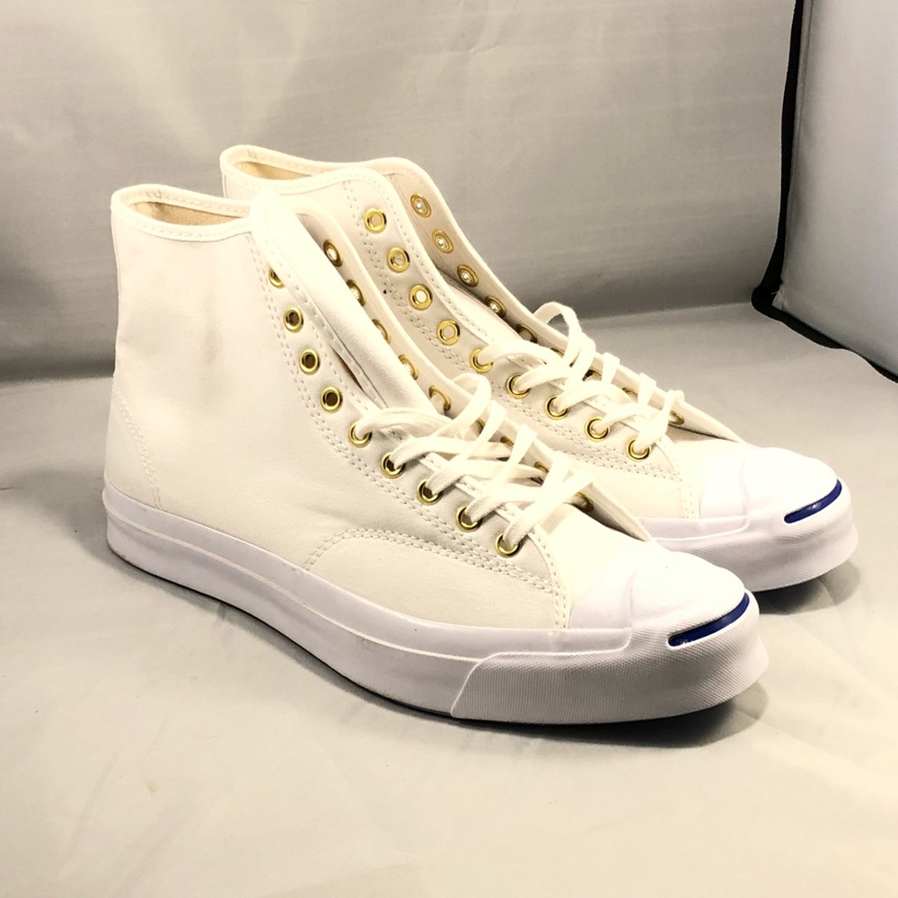 Converse Jack Purcell White Canvas Signature Hi - Picture 1 of 7
